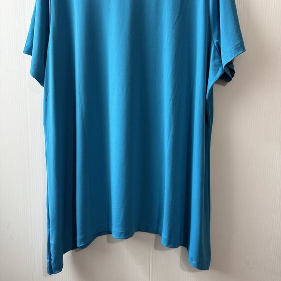 Quacker Factory 2X Sequin Fish Tunic Top Shirt Women’s Light Blue Lycra - Picture 12 of 14